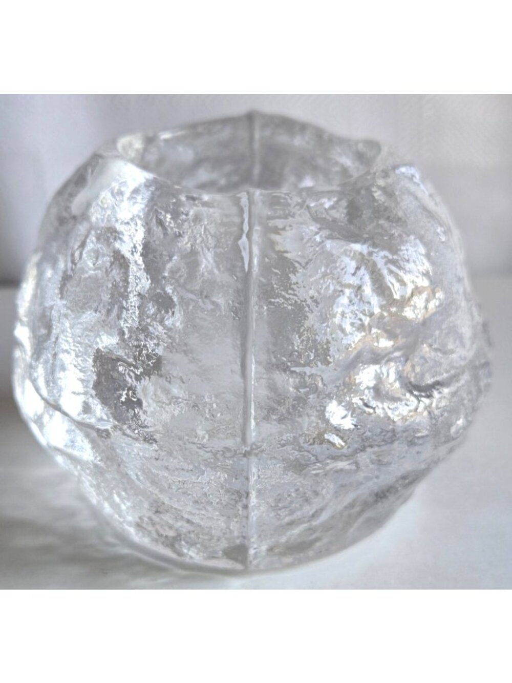Vintage KOSTA BODA Snowball Candle Votive 3 inch H x 3.5 inch W Signed - Picture 4 of 6